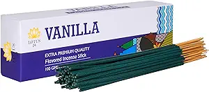 LOTUS24 Organic Incense Sticks Agarbatti | Vanilla | 1 Pack - 60 Sticks