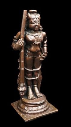 Searchers Paradise - Copper Idols  of udupi Krishna, 5.7 inches, Copper Handmade 650 Grams, Patina Antique Finish, Pack of 1 Piece