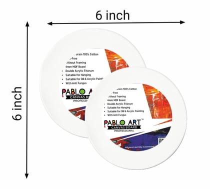 Pablo Art 6 inch Round Canvas Board A Creator’s Dream Surface