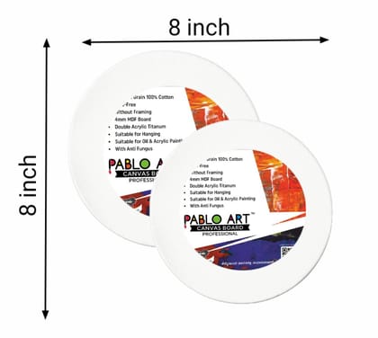 Pablo Art 8 inch Round Canvas Board A Creator’s Dream Surface