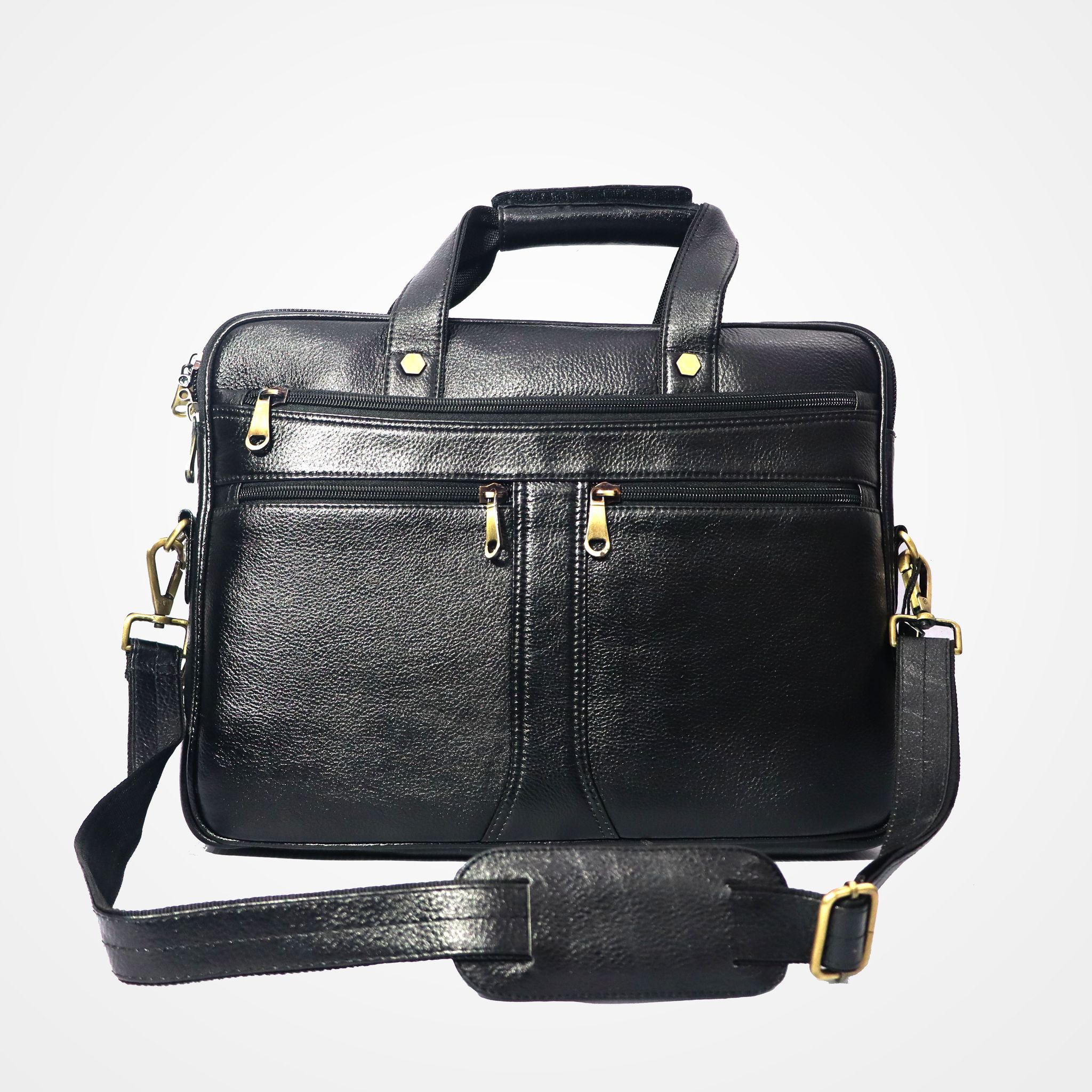 FHS OfficeElite Genuine Leather Laptop Briefcase: Where Professionalism Meets Style