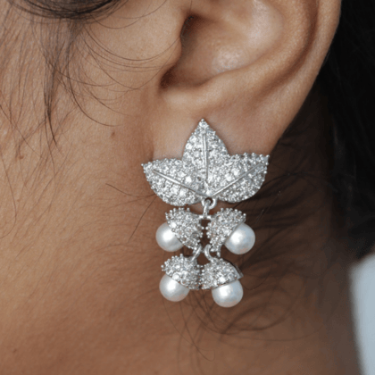 RODIYAM PLATED  AD CZ stone Earringsearrings for women | earrings for girl | earrings for girls | women earrings stylish | women earrings set | women earrings