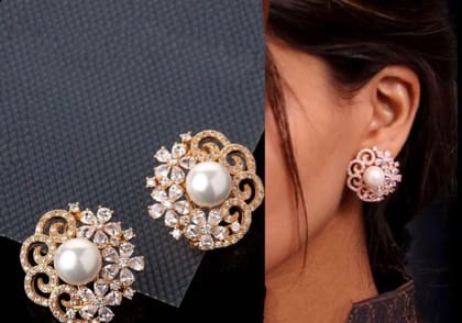 ROSE Plated Full Earcuff Kaan AD CZ stone Earringsearrings for women | earrings for girl | earrings for girls | women earrings stylish | women earrings set | women earrings