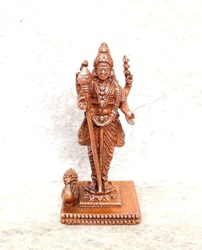 Searchers Paradise - Copper Idols  of murugan, 2.3 inches, Copper Handmade 58 Grams, Patina Antique Finish, Pack of 1 Piece