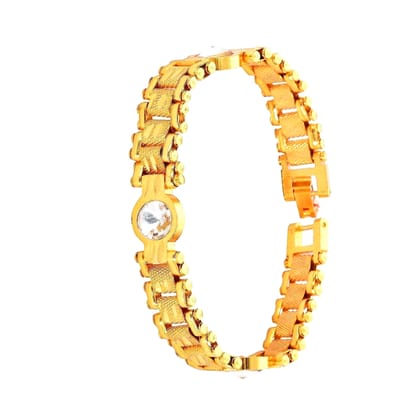 Stylish Brass Gold Plated 3 Diamond Bracelet for (Men and Women)