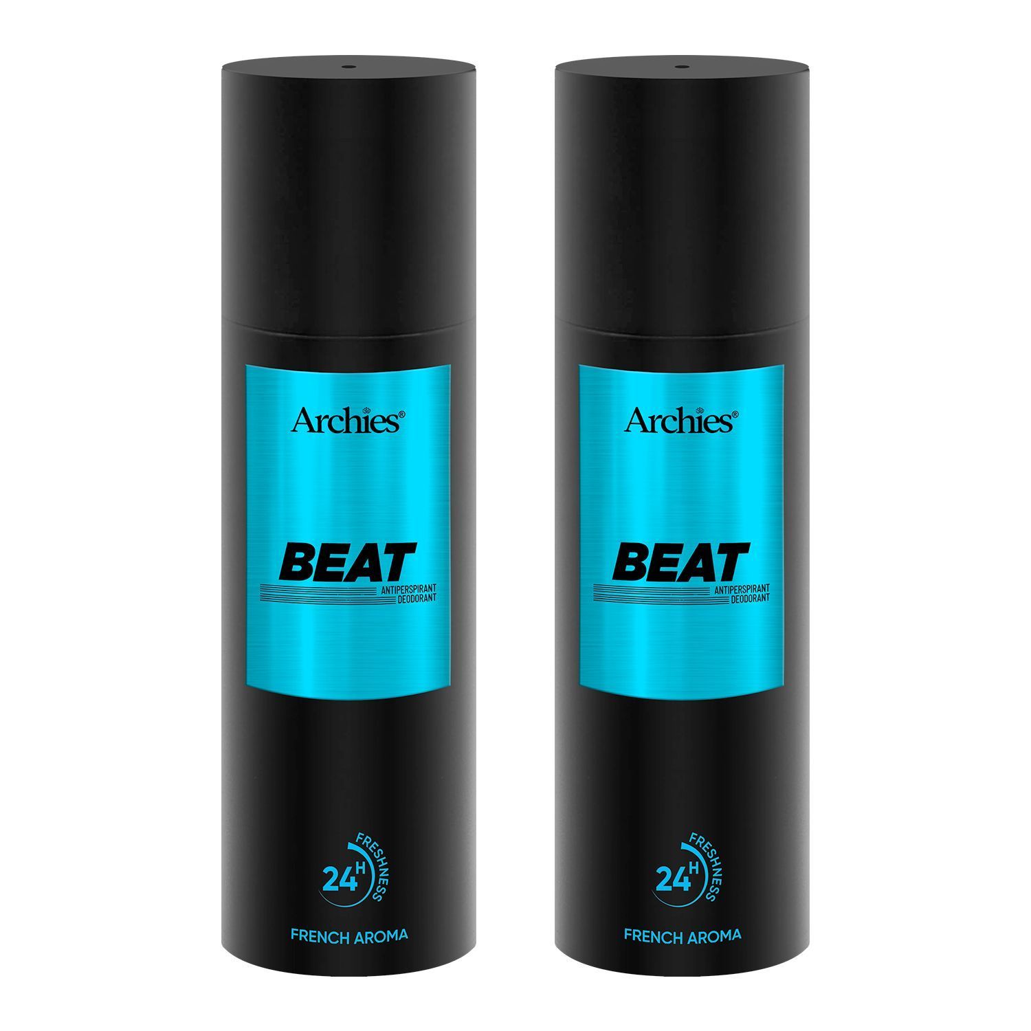 Archies BEAT Deodorant For Men 200 ML | Day & Office Wear 24Hrs. Long Lasting Deo with Notes of Cashmere Wood & Amber | Luxury Fragrance with 10% Perfume Oil Concentrates | French Aroma | 24 Hours Freshness (Pack of 2)