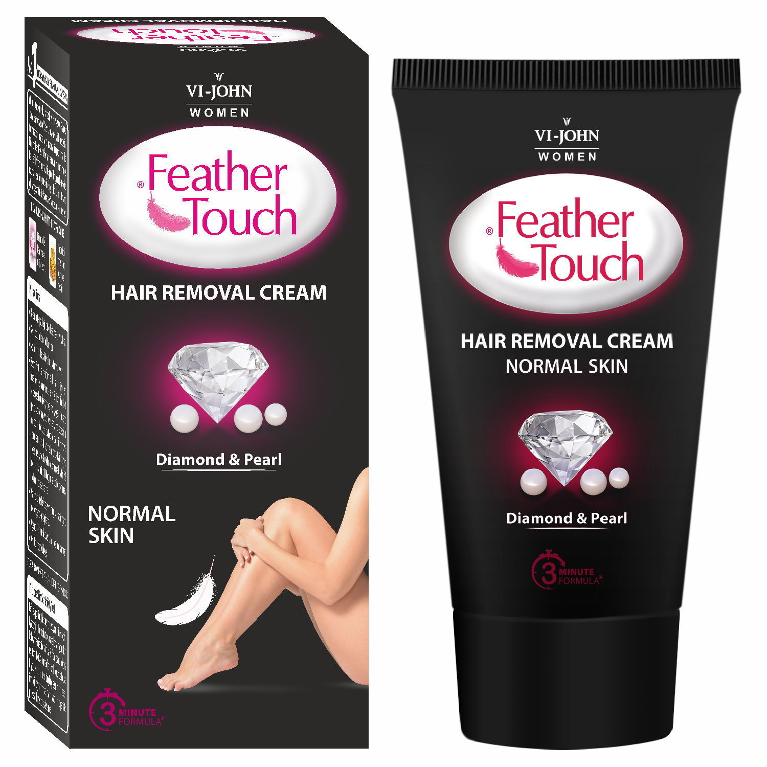 Vi-John Feather Touch Diamond & Pearl Hair Removal for Salon-like Finish No Ammonia Smell Cream  (40 g)