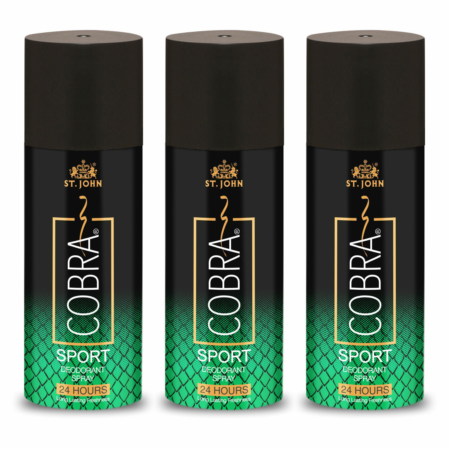 ST-JOHN cobra limited edition deo sport for men 450 ml (PACK OF 3) Deodorant Spray - For Men Deodorant Spray  -  For Men (450 ml, Pack of 3)