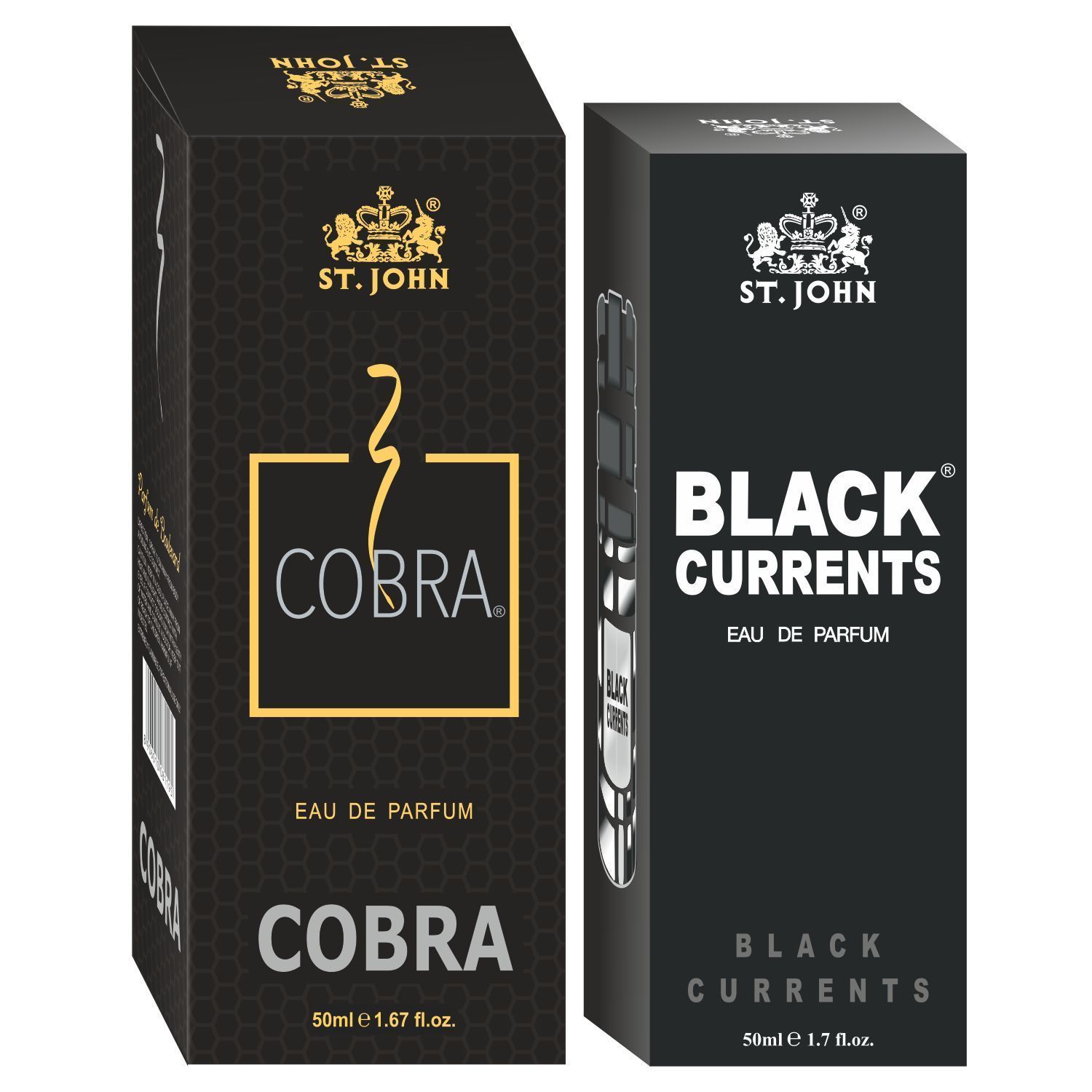 ST-JOHN Cobra 50ml & Black Current 50ml Body Perfume Combo Gift Pack Eau de Parfum  -  100 ml (For Men & Women)