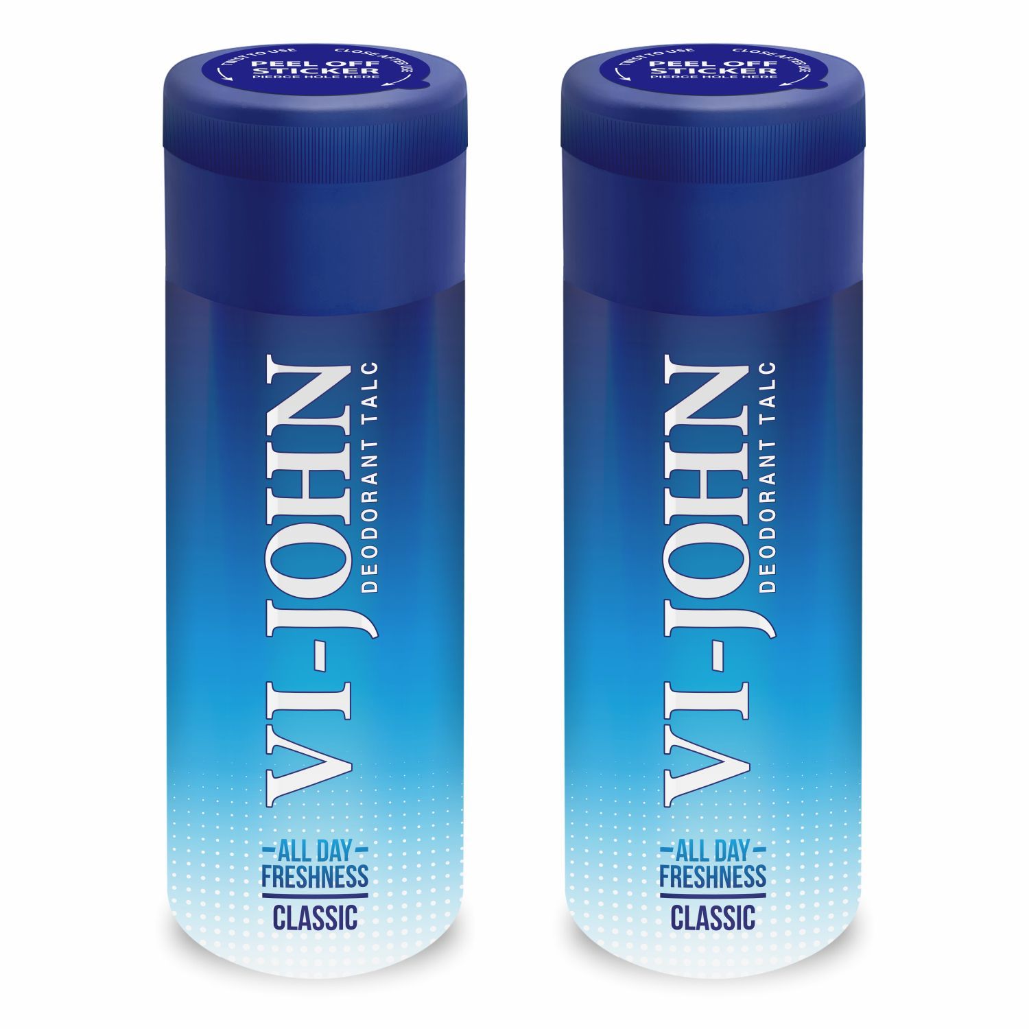 VI-JOHN Classic Deodorant Talcum Powder,Fresh,Cooling Sensation & Perfumed Talc For Men 100gm  (Pack of 2)