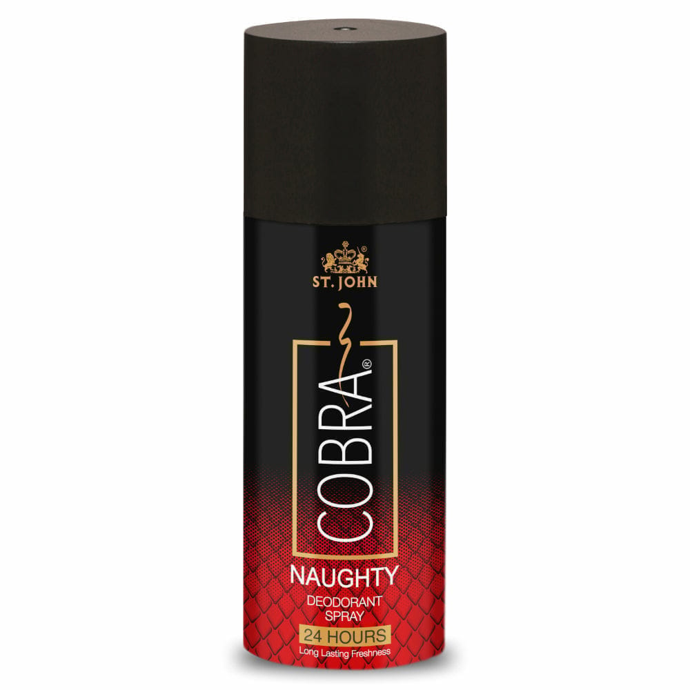 ST.JOHN Cobra Deodorant Naughty Long Lasting Perfumed Body Spray | Long Lasting Deodorant Spray For Men & Women - 150 ML