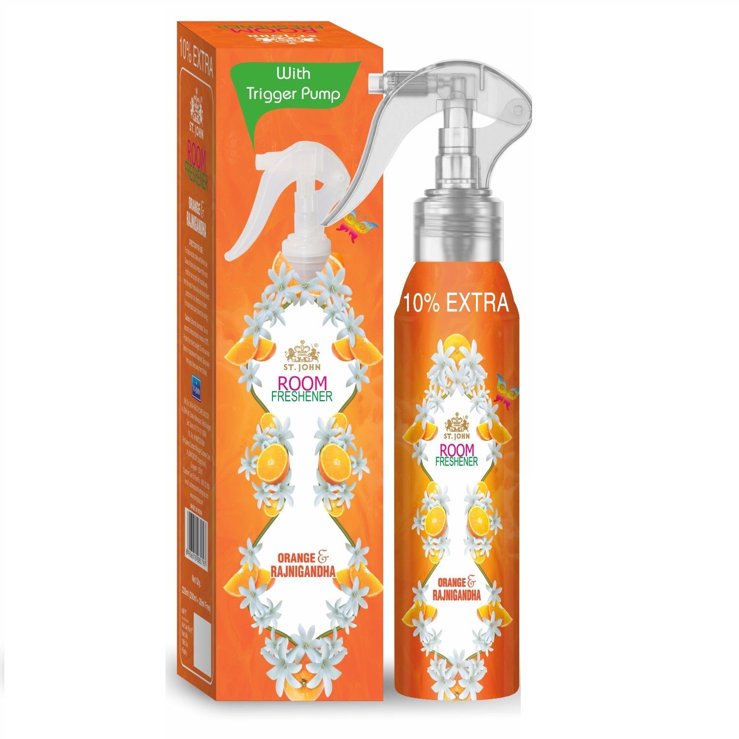 ST.JOHN Room Freshener Orange & Rajnigandha 250 ML