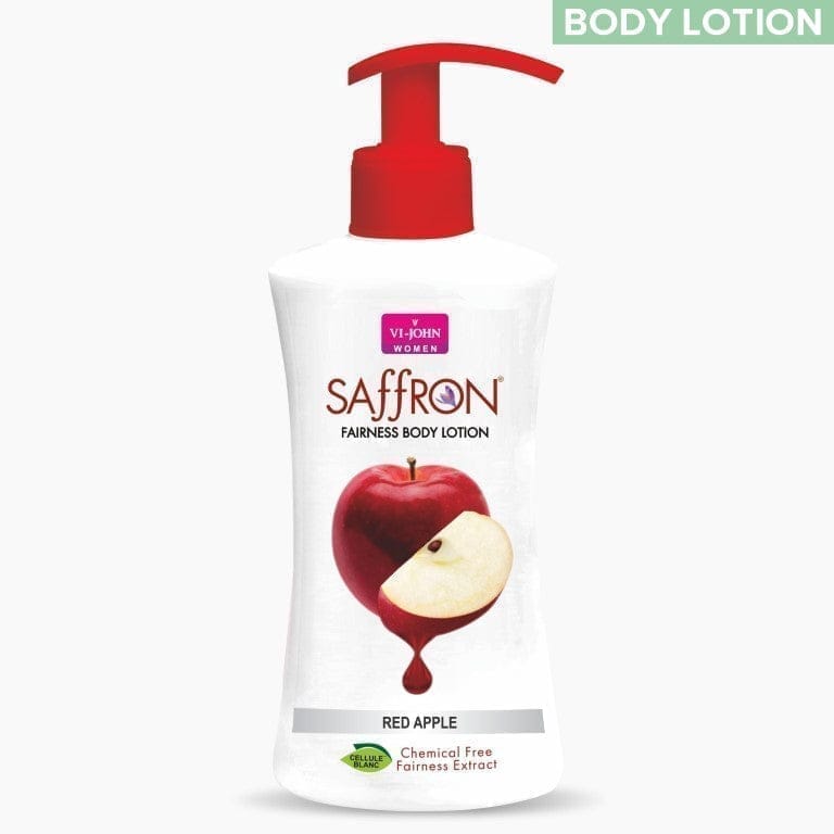 VI-JOHN Saffron Fairness Red Apple Body Lotion With Vitamin E - 250 ML (Men & Women)