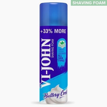 VI-JOHN All Skin Type Anti Bacterial Shaving Foam with Vitamin E & Tea Tree Oil - 300 GM