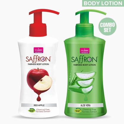 VI-JOHN Body Lotion Combo Of 2 | 250 ML Each | For Men And Women | All Skin Types | Red Apple | Aloe Vera 500 ML