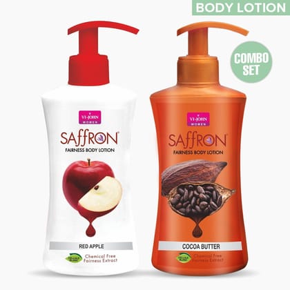 VI-JOHN Body Lotion Combo Of 2 | 250 ML Each | For Men And Women | All Skin Types | Red Apple | Cocoa Butter 500 ML