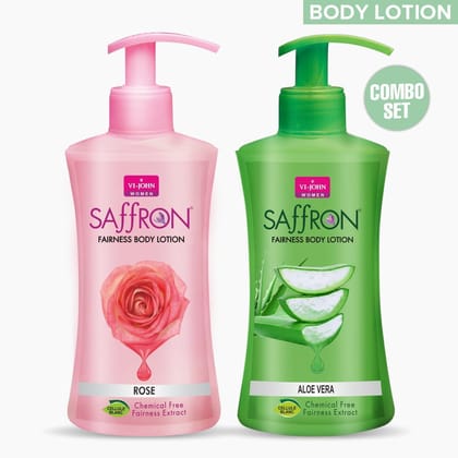 VI-JOHN Body Lotion Combo Of 2 | 250 ML Each | For Men And Women | All Skin Types | Rose | Aloe Vera 500 ML