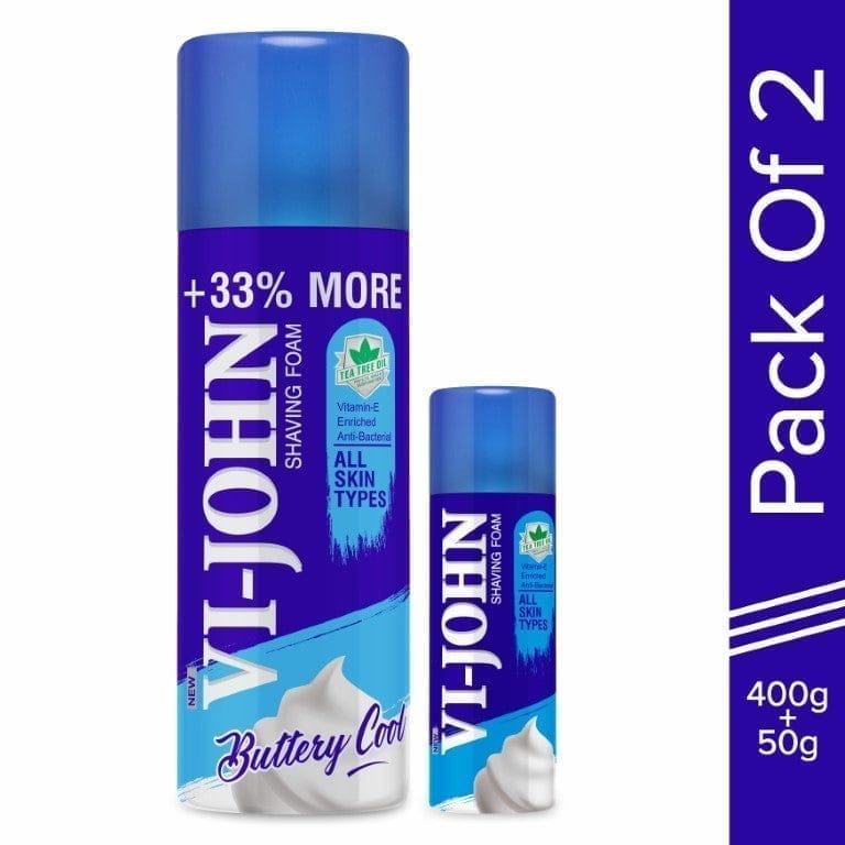 VI-JOHN Shaving Foam For All Skin Types 400 GM & 50 G - 450 G