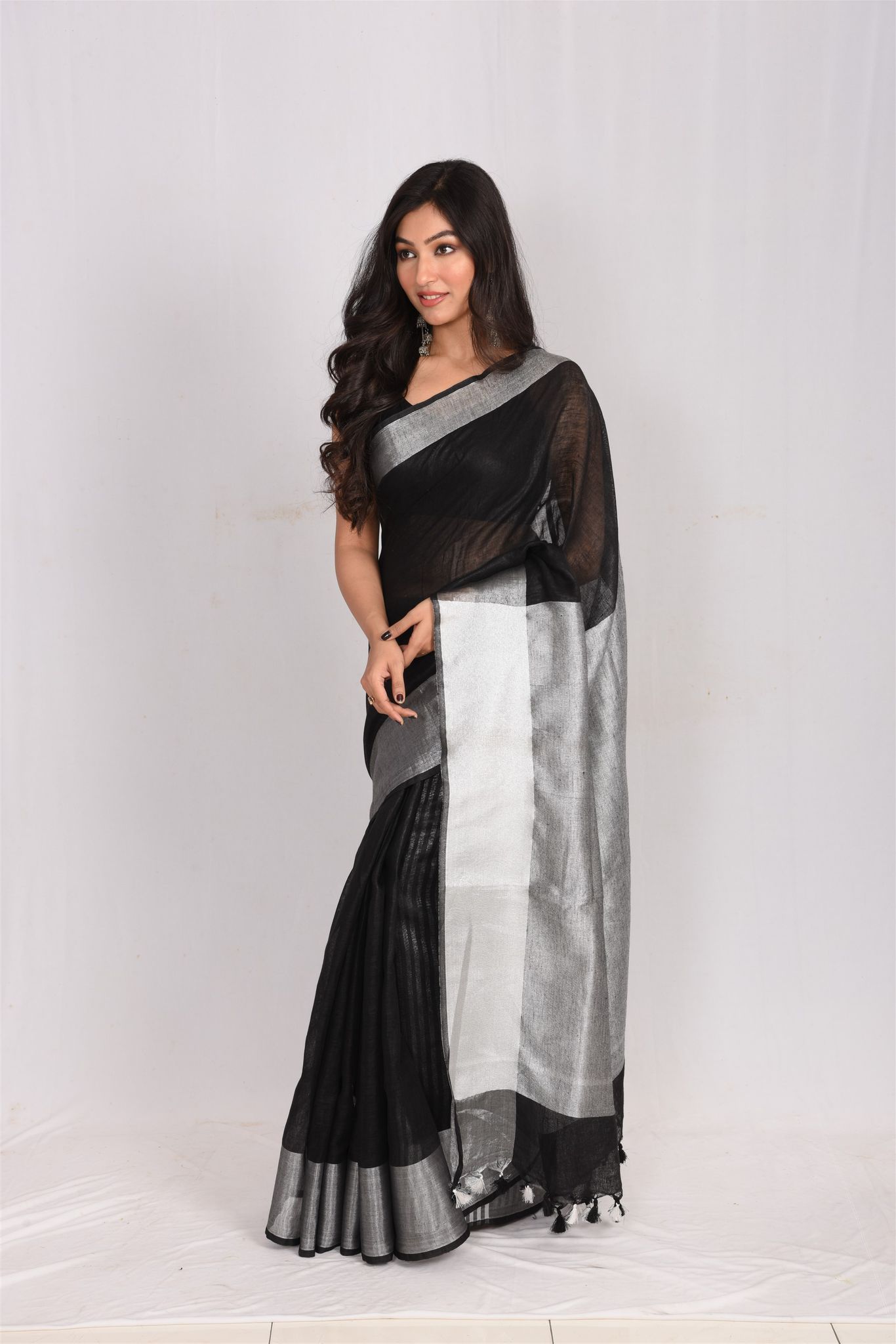 JHARCRAFT SAREE LINEN WITH ZARI(SA03071)