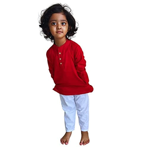 MAITREYO Kids Pure Cotton Print Kurta Pyjama Set (2-3Year)