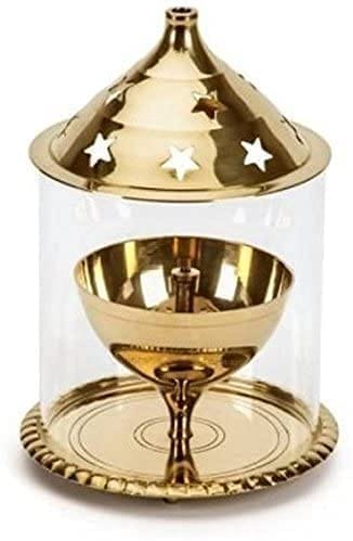 Brass Diya With Glass - 5 inches