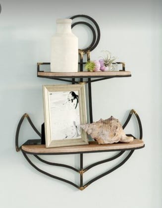 Metal wood wall Rack decorative wall shelf