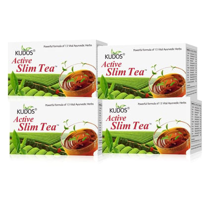 Kudos Active Slim Tea 2g X 30 Tea Bags (Pack of 4) | 13 Vital Herbs Herbal to loose Weight