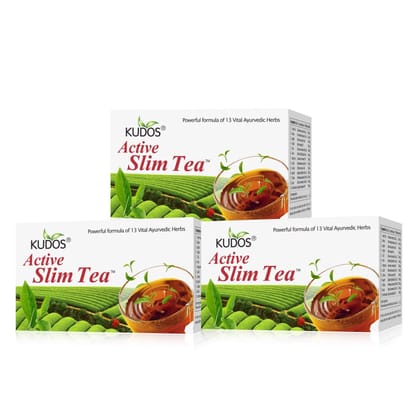 Kudos Active Slim Tea 2g X 30 Tea Bags (Pack of 3) | 13 Vital Herbs Herbal to loose Weight