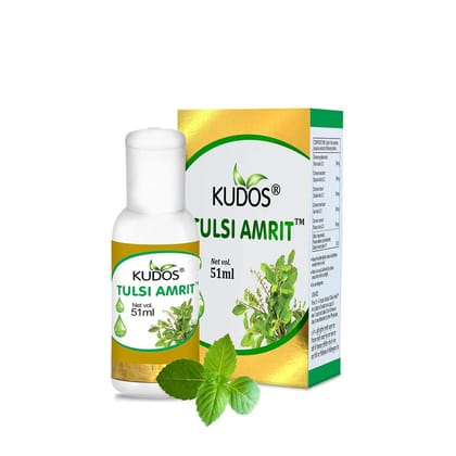 Kudos Ayurveda Tulsi Amrit | Best Tulsi Drops for Immunity Booster - 51ml | Healthy Lifestyle, Pure Ayuvedic & Safe