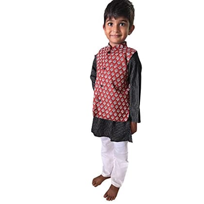 MAITREYO Kurta Pajama with Jacket Set (5-6 Years)