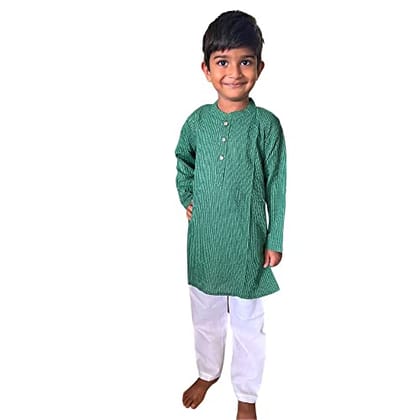 MAITREYO Kurta Pajama Set (3-4 Years) Green