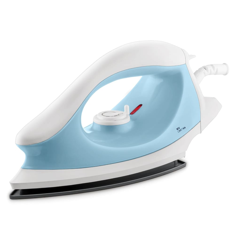 MyChetan AmyPlus Dry Iron 750W Plastic and Aluminium Dry Iron With Non-Stick Coated Sole Plate | Aerodynamic Design, Easy Grip Temperature Knob | 360° Swivel Cord