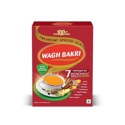 Wagh Bakri® Premium Spiced Tea | With 7 Refreshing Spices | 250 gm + Green Elaichi 25 Gm