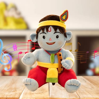 Panda's Box Mantra Chanting Baby Krishna (28 CM) | Musical Soft Plush Toy | Best Gift for Infants, Toddlers & Babies