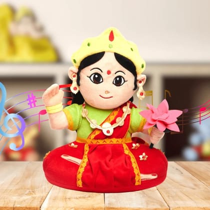 Panda's Box Mantra Chanting Devi Lakshmi (28 CM) | Musical Soft Plush Toy | Best Gift for Infants, Toddlers & Babies