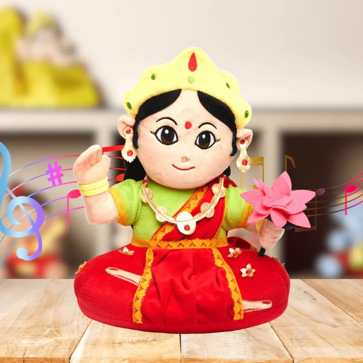 Panda's Box Mantra Chanting Devi Lakshmi (28 CM) | Musical Soft Plush Toy | Best Gift for Infants, Toddlers & Babies