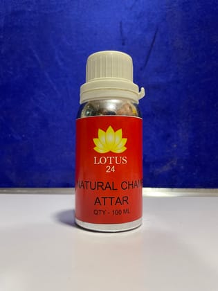 Lotus24 Natural Champa Attar | Roll on Perfume Body Oil | Roller Ball | Long Lasting Scent | (100 ml + 6 ml bottle Free )