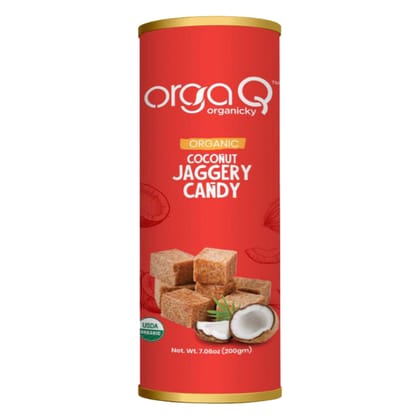 Orgaq Organicky Organic Coconut I Naariyal I sreephal Topru I Jaggery Gor Toffee Chocolate Candy| Rich in Fiber improved heart health,Boost up Immunity, Good for weight loss & digestion