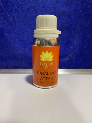 Lotus24 Natural Jasmine / Mogra Attar | Roll on Perfume Body Oil | Roller Ball | Long Lasting Scent | (100 ml + 6 ml bottle Free )