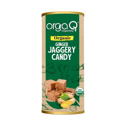 Orgaq Organicky Organic Ginger Cough Remover I Adrakh I Adu Jaggery Gur Goli Toffee Chocolate Immunity Boost Candy | Sweet And Spicy Test Combination