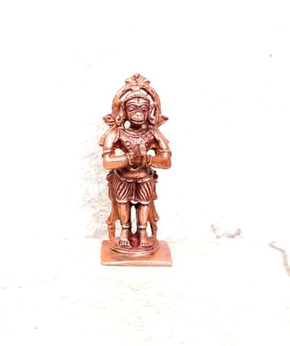 Searchers Paradise - Copper Idols of god Hanuman, 2.1 inches, Copper Handmade 70 Grams, Patina Antique Finish, Pack of 1 Piece