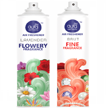 Aura Aerosols Air Freshener 300ml (Pack of 2) - Lavender & Brut