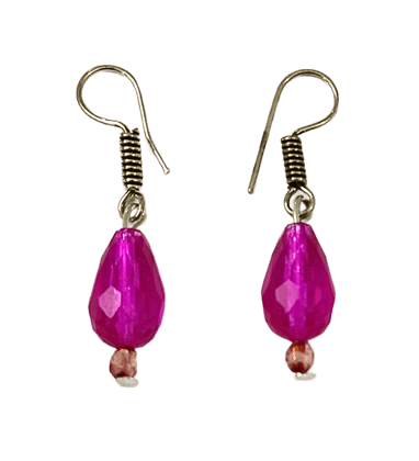 Drop Glass Bead Earrings-(ER-05)