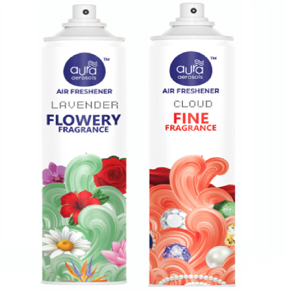 Aura Aerosols Air Freshener 300ml (Pack of 2) - Lavender & Cloud