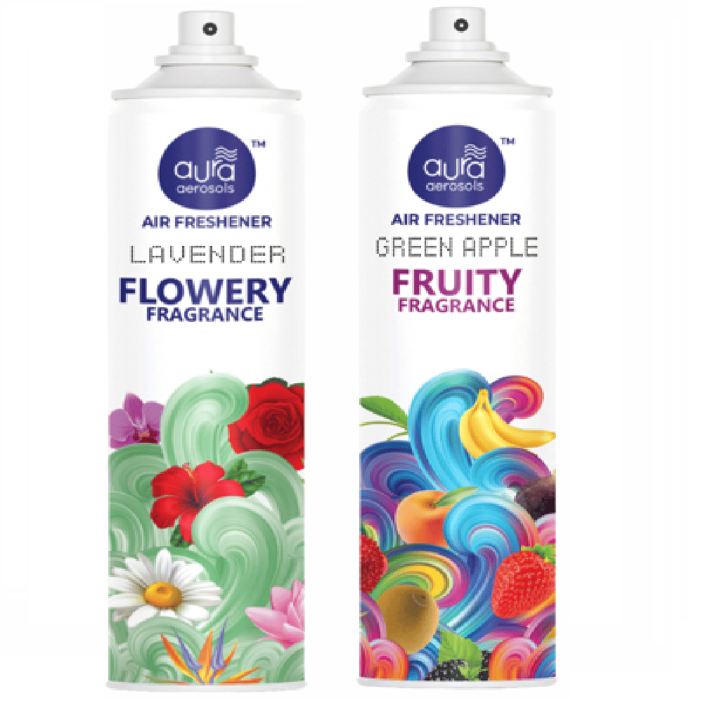 Aura Aerosols Air Freshener 300ml (Pack of 2) - Lavender & Green Apple