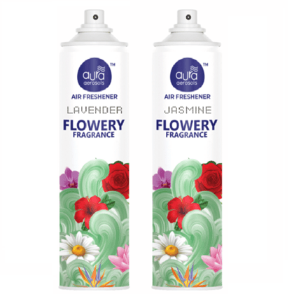 Aura Aerosols Air Freshener 300ml (Pack of 2) - Lavender & Jasmine