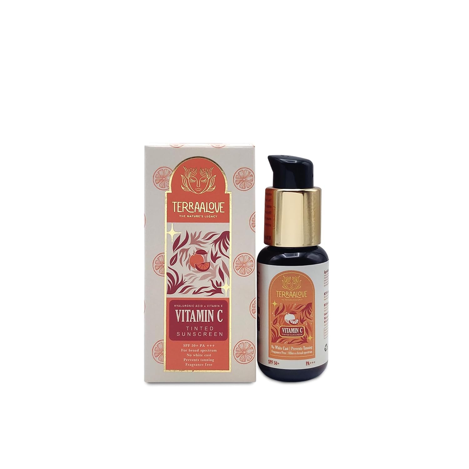 Terraalove Vitamin C Tinted Sunscreen with Hyaluronic Acid + Vitamin E