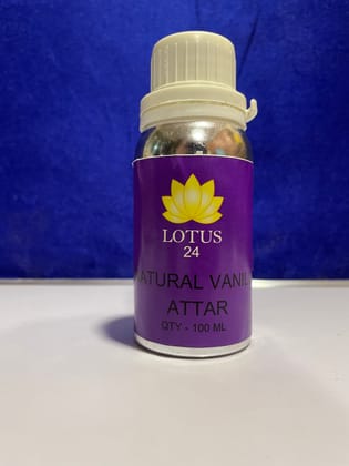 LOTUS24 Vanilla Attar | Roll on Perfume Body Oil | Roller Ball | Long Lasting Scent | (100 ml + 6 ml bottle Free)