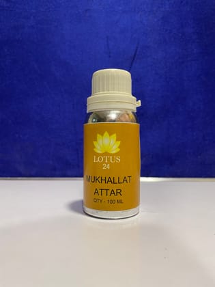 LOTUS24 Mukhallat Attar | Roll on Perfume Body Oil | Roller Ball | Long Lasting Scent | (100 ml + 6 ml bottle Free)