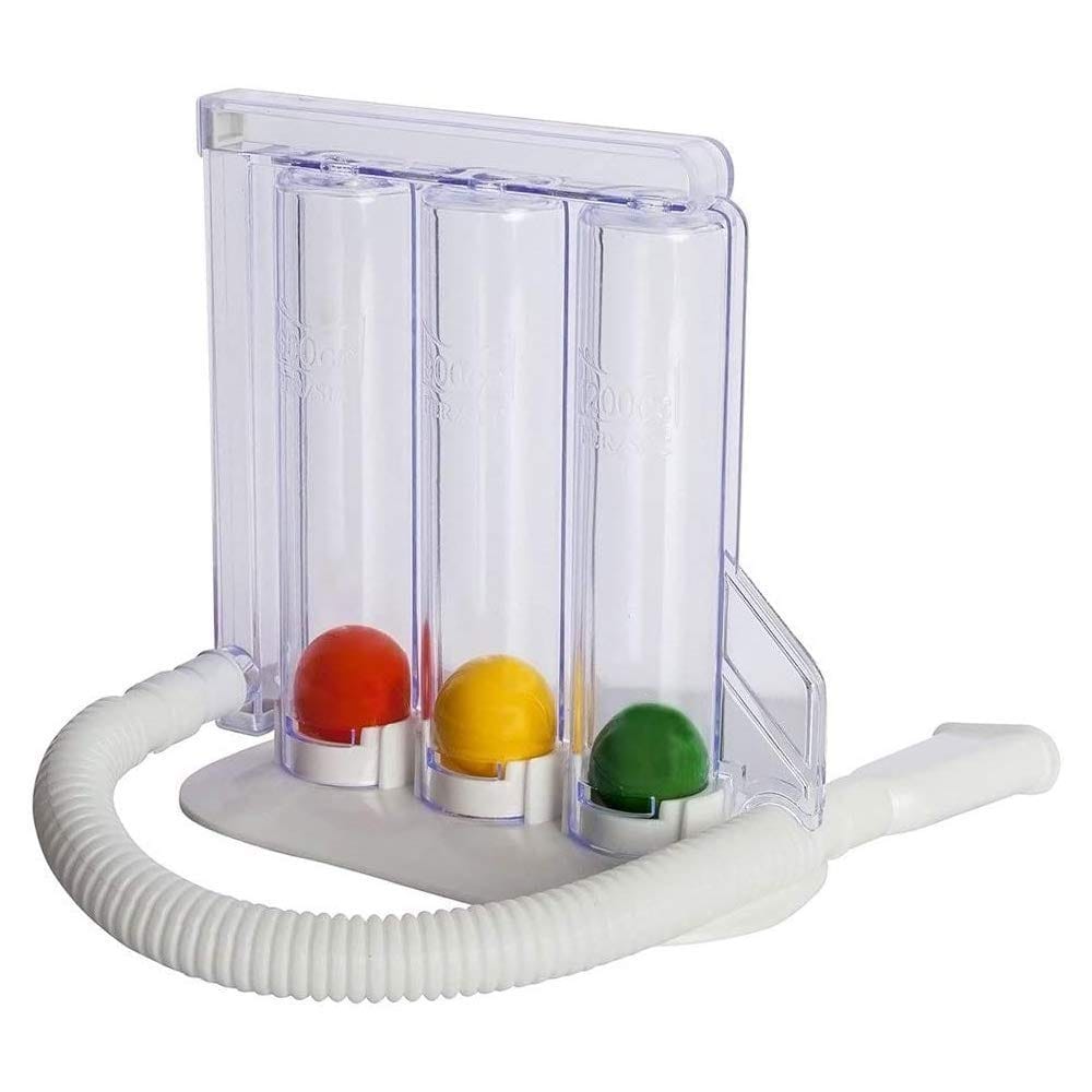 Deep Breathing Lung Exerciser, 3 Ball Respiratory Incentive Spirometer (Transparent)